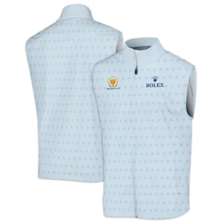 Presidents Cup Light Blue Golf Purple Patern Background Rolex Sleeveless Jacket Style Classic