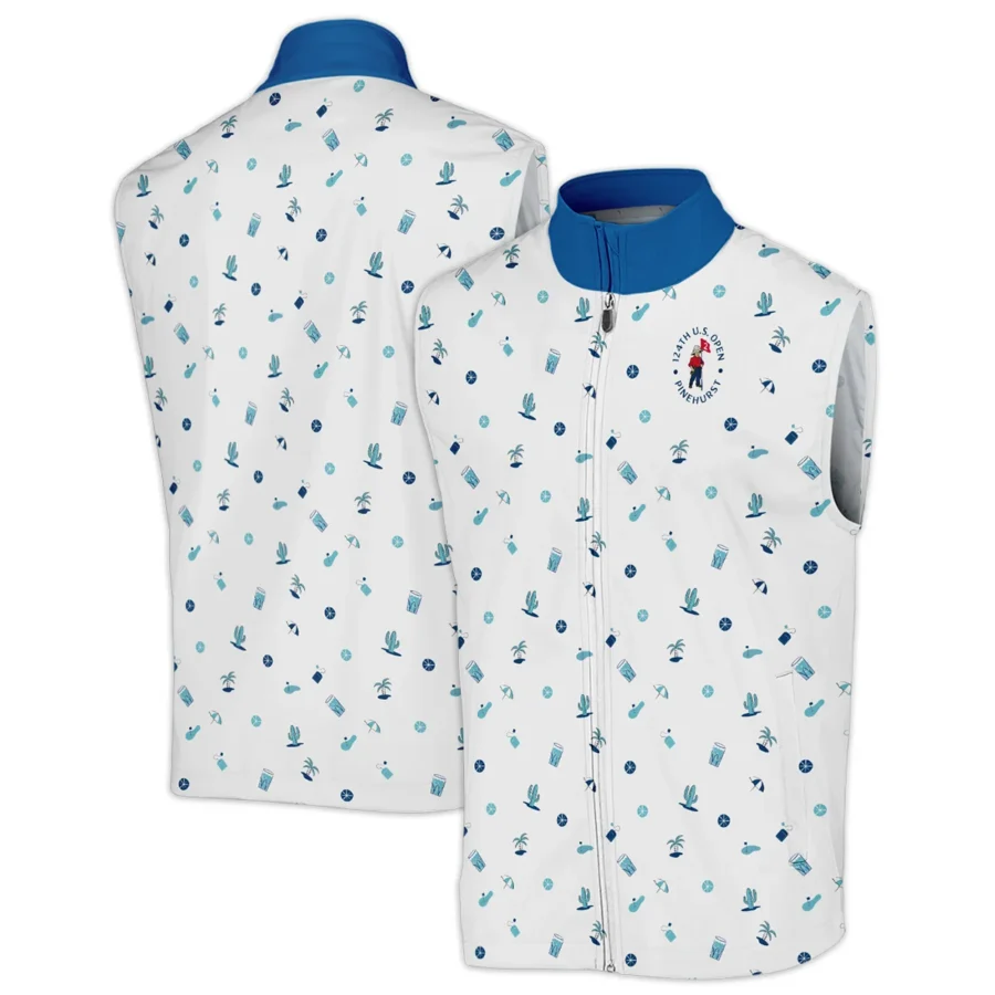 Blue Pattern Golf White Background 124th U.S. Open Pinehurst Callaway Sleeveless Jacket Style Classic