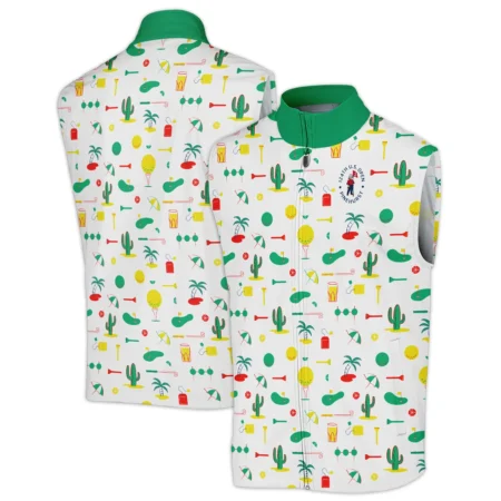 White Background Green Yellow Red Pattern Golf 124th U.S. Open Pinehurst Callaway Sleeveless Jacket Style Classic