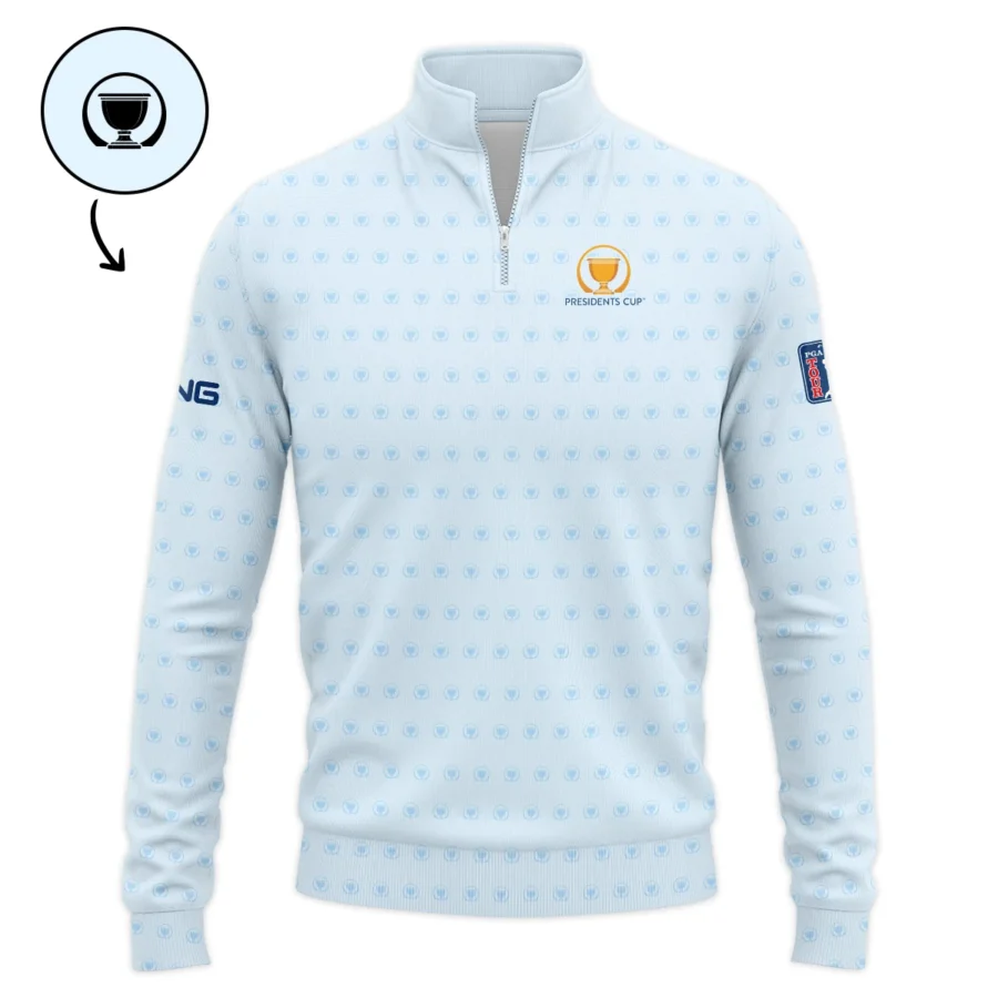 Presidents Cup Pinehurst Light Blue Golf Purple Patern Background Ping Quarter-Zip Jacket Style Classic