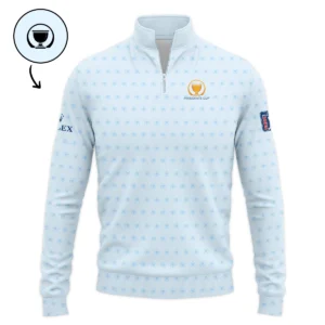 Presidents Cup Light Blue Golf Purple Patern Background Rolex Sleeveless Jacket Style Classic