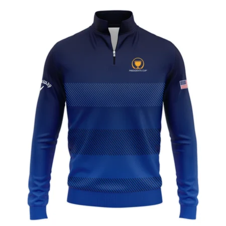 Dark Blue Gradient Line Pattern Background Presidents Cup Callaway Quarter-Zip Jacket Style Classic