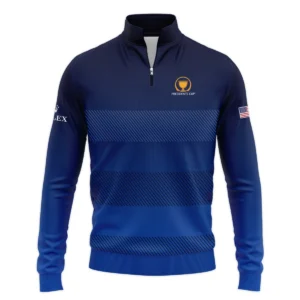 Dark Blue Gradient Line Pattern Background Presidents Cup Rolex Zipper Hoodie Shirt Style Classic