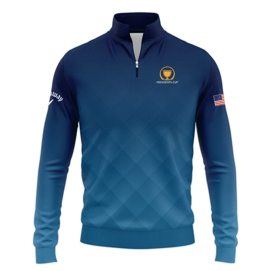 Presidents Cup Dark Blue Abstract Background With Sport Pattern Callaway Quarter-Zip Jacket Style Classic