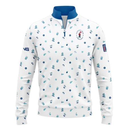 Blue Pattern Golf White Background 124th U.S. Open Pinehurst Ping Quarter-Zip Jacket Style Classic