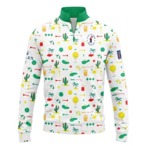 White Background Green Yellow Red Pattern Golf 124th U.S. Open Pinehurst Rolex Zipper Hoodie Shirt Style Classic