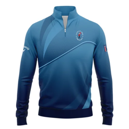 124th U.S. Open Pinehurst Dark Blue Gradient Background Callaway Quarter-Zip Jacket Style Classic