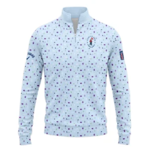 124th U.S. Open Pinehurst Light Blue Golf Purple Patern Background Callaway Zipper Hoodie Shirt Style Classic