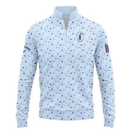 124th U.S. Open Pinehurst Light Blue Golf Purple Patern Background Callaway Quarter-Zip Jacket Style Classic