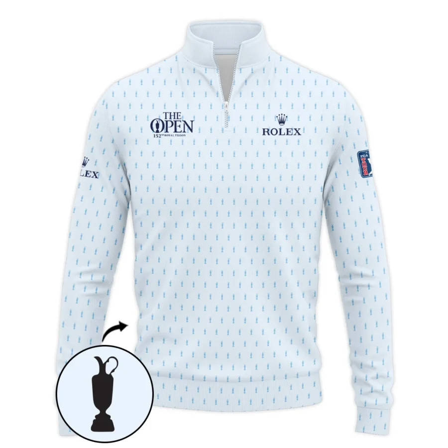 Golf Sport Light Blue Pattern Cup 152nd Open Championship Rolex Quarter-Zip Jacket All Over Prints QTTOP160624A01ROXSWZ