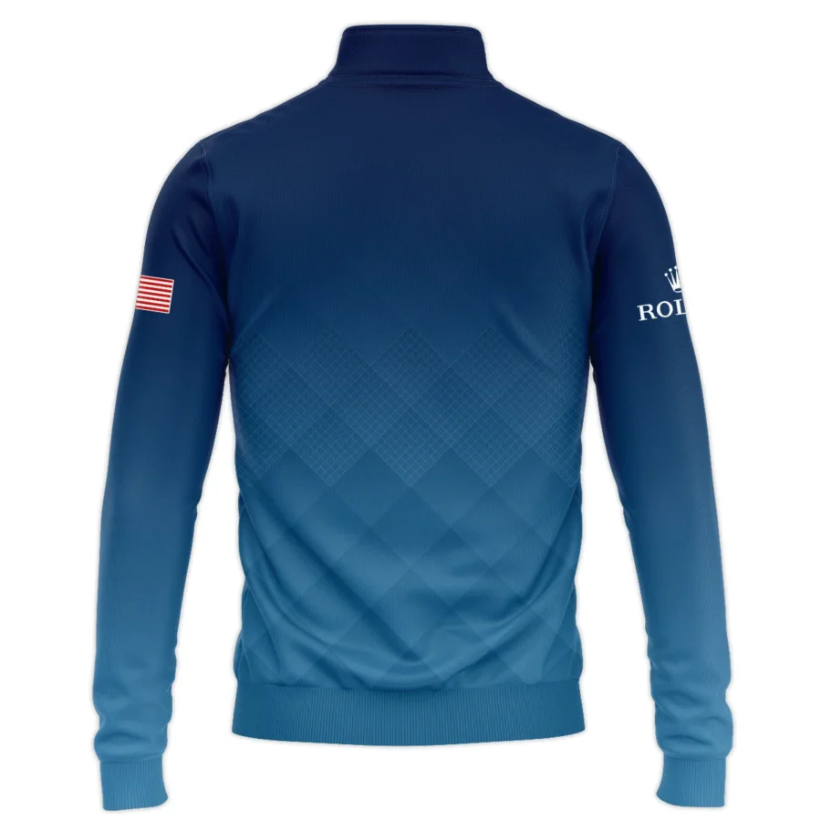 Presidents Cup Dark Blue Abstract Background With Sport Pattern Rolex Quarter-Zip Jacket Style Classic