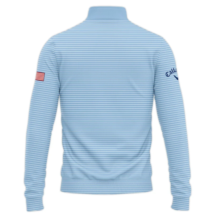 Presidents Cup Light Blue Line White Pattern Callaway Quarter Zip Sweatshirt Style Classic