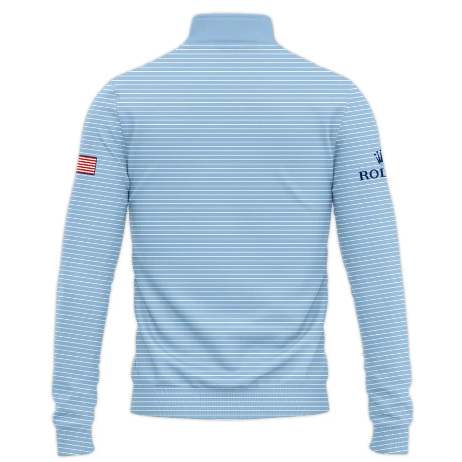 Presidents Cup Light Blue Line White Pattern Rolex Quarter-Zip Jacket Style Classic