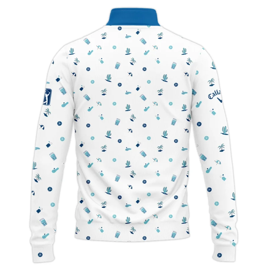 Blue Pattern Golf White Background 124th U.S. Open Pinehurst Callaway Quarter-Zip Jacket Style Classic