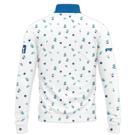 Blue Pattern Golf White Background 124th U.S. Open Pinehurst Ping Quarter-Zip Jacket Style Classic