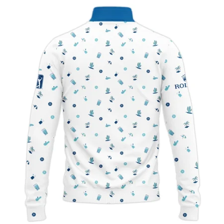 Blue Pattern Golf White Background 124th U.S. Open Pinehurst Rolex Quarter-Zip Jacket Style Classic