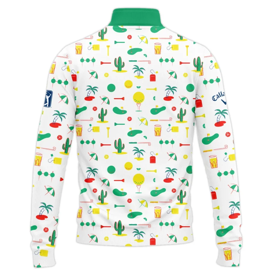 White Background Green Yellow Red Pattern Golf 124th U.S. Open Pinehurst Callaway Quarter-Zip Jacket Style Classic