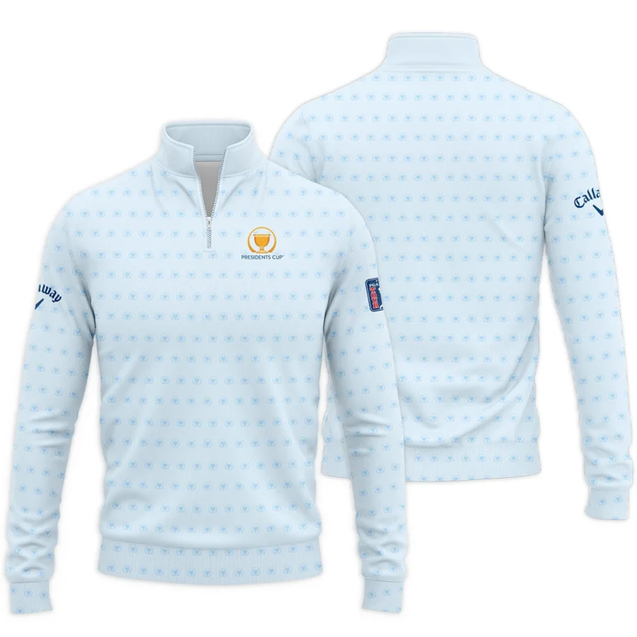 Presidents Cup Light Blue Golf Purple Patern Background Callaway Quarter-Zip Jacket Style Classic