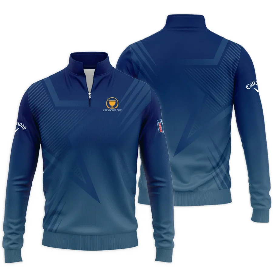 Presidents Cup Dark Blue Star Gradient Background Callaway Quarter-Zip Jacket Style Classic