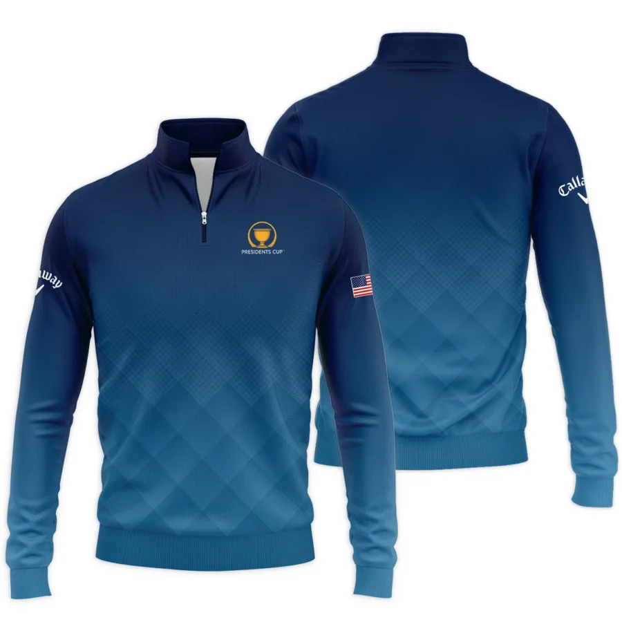 Presidents Cup Dark Blue Abstract Background With Sport Pattern Callaway Quarter-Zip Jacket Style Classic