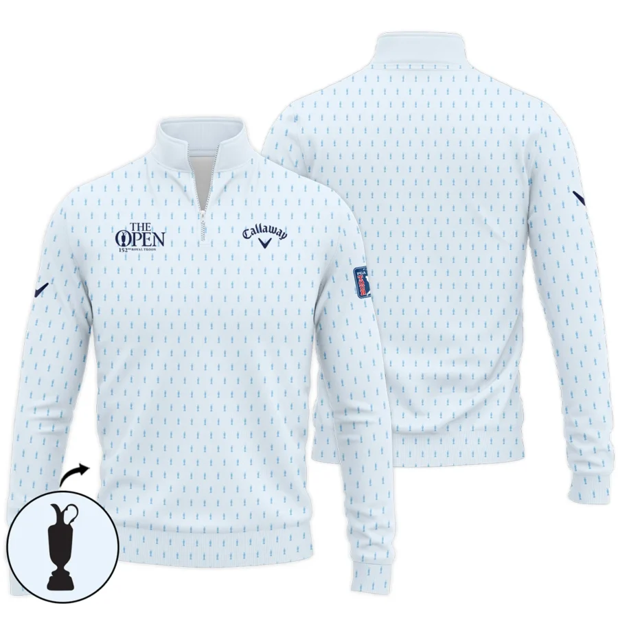 Golf Sport Light Blue Pattern Cup 152nd Open Championship Callaway Quarter-Zip Jacket All Over Prints QTTOP160624A01CLWSWZ