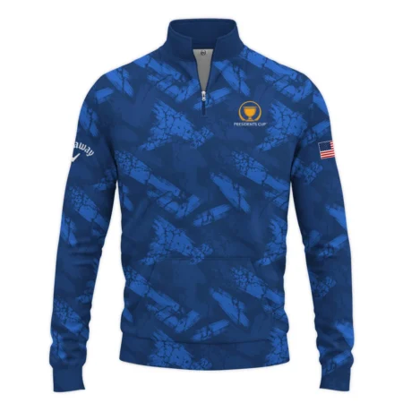 Presidents Cup Dark Blue Grunge Pattern Background Callaway Quarter Zip Sweatshirt Style Classic