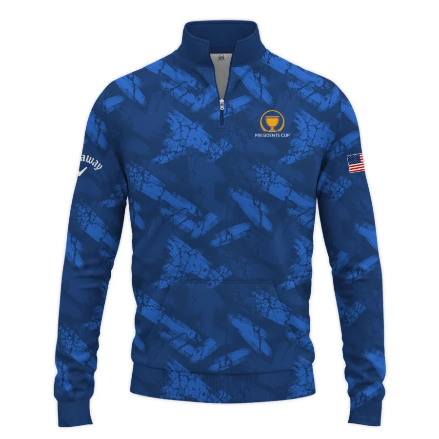 Presidents Cup Dark Blue Grunge Pattern Background Callaway Quarter Zip Sweatshirt Style Classic