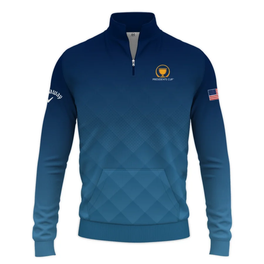 Presidents Cup Dark Blue Abstract Background With Sport Pattern Callaway Quarter Zip Sweatshirt Style Classic