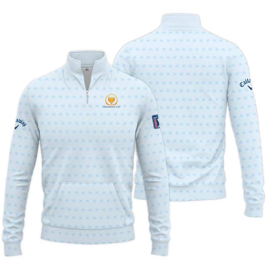 Presidents Cup Light Blue Golf Purple Patern Background Callaway Quarter Zip Sweatshirt Style Classic