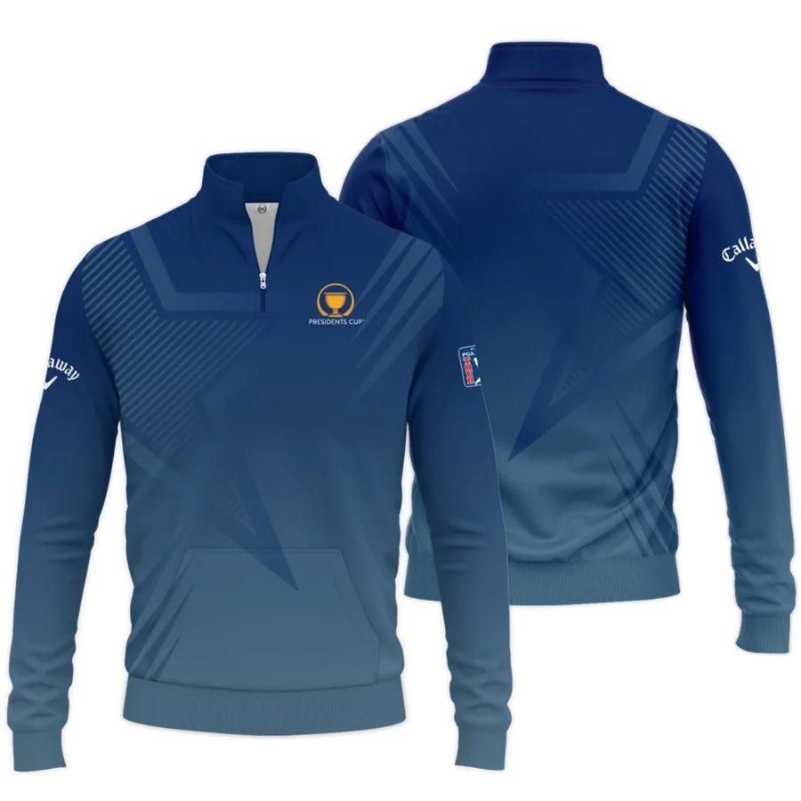 Presidents Cup Dark Blue Star Gradient Background Callaway Quarter Zip Sweatshirt Style Classic