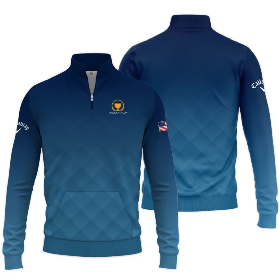 Presidents Cup Dark Blue Abstract Background With Sport Pattern Callaway Quarter Zip Sweatshirt Style Classic