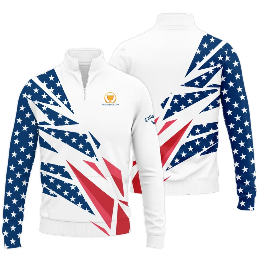 Flag American Cup Presidents Cup Callaway Performance Quarter Zip Sweatshirt With Pockets All Over Prints QTPR2606A1CLWQZS