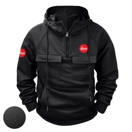 Special Release Nature Photography x Leica Brand Tactical Quarter Zip Hoodie BLNP170724A1LC - Black