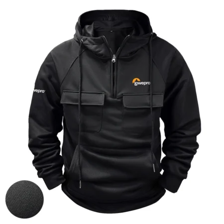 Special Release Nature Photography x Lowepro Brand Tactical Quarter Zip Hoodie BLNP170724A1LP - Black