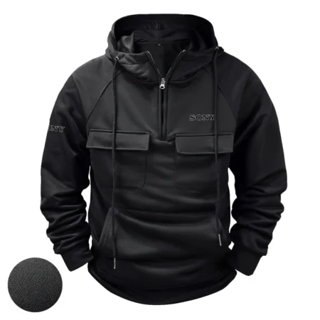 Special Release Nature Photography x Sony Brand Tactical Quarter Zip Hoodie BLNP170724A1SN - Black