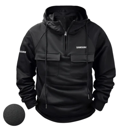 Special Release Nature Photography x Samsung Brand Tactical Quarter Zip Hoodie BLNP170724A1SS - Black