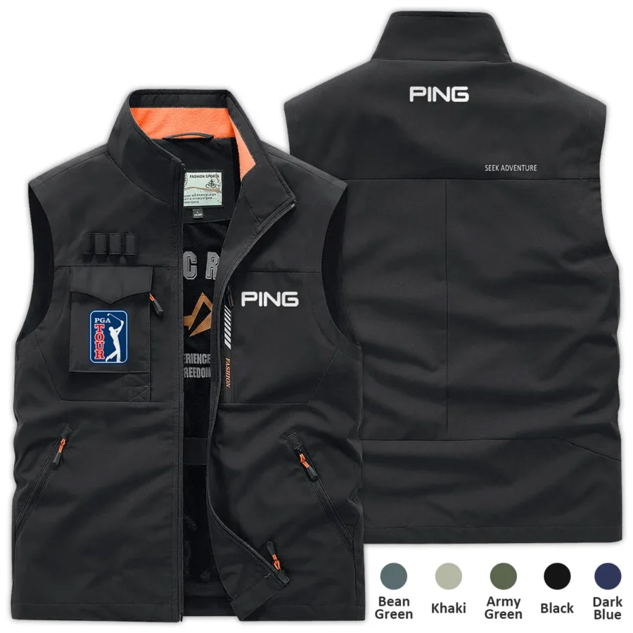 Black Sport Fashion Ping PGA Tour Outdoor Sleeveless Vest QTPGA290724B1PI