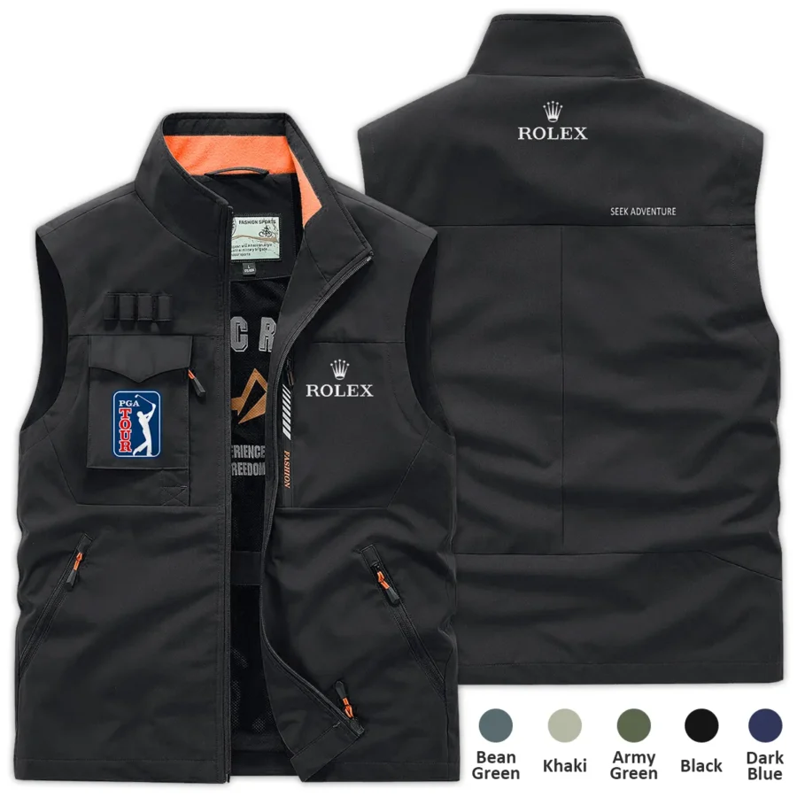 Black Sport Fashion Rolex PGA Tour Outdoor Sleeveless Vest QTPGA290724B1ROX