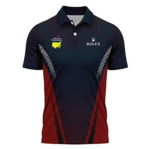 Collab Release Dark Blue Red Rolex Masters Tournament Zipper Polo Shirt All Over Prints BLMT220724A2ROXZPL