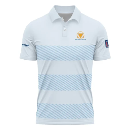 Polo Shirt Cleveland Golf Presidents Cup Light Blue Background Line Blue HOPDC120724A01CLEPL