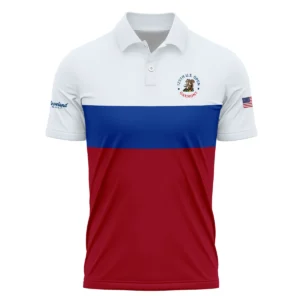 Zipper Polo Shirt Cleveland Golf 125th US Open Oakmont Blue Red Very Pale Blue Pattern HOUSG130724A01CLEZPL