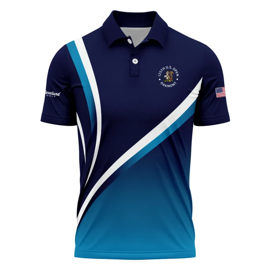 125th US Open Oakmont Polo Shirt Cleveland Golf Dark Blue Gradient White Background HOUSG130724A02CLEPL