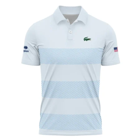 US Open Tennis Light Blue Background Line Lacoste Polo Shirt Style Classic