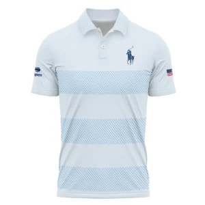 US Open Tennis Light Blue Background Line Ralph Lauren Zipper Polo Shirt Style Classic