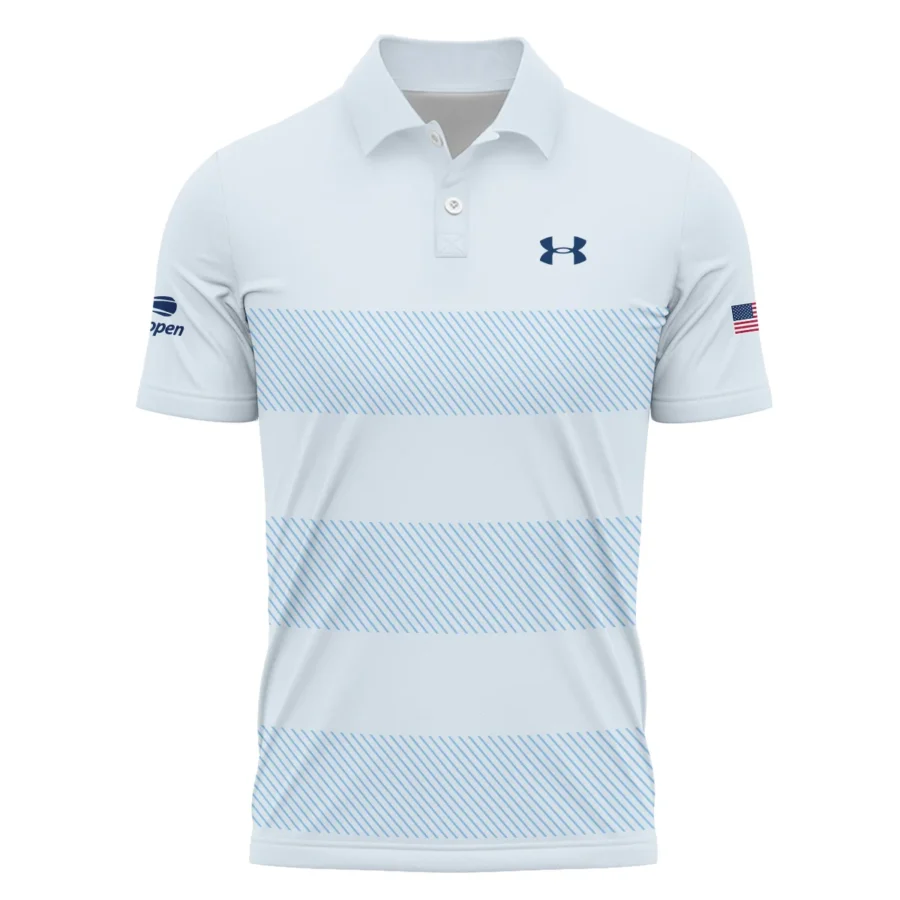 US Open Tennis Light Blue Background Line Under Armour Polo Shirt Style Classic