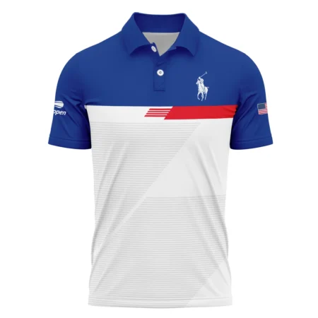 Ralph Lauren US Open Tennis Blue Red White Line Pattern Polo Shirt Style Classic