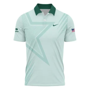 US Open Tennis Nike Green Pastel Background Star Line Pattern Zipper Polo Shirt Style Classic