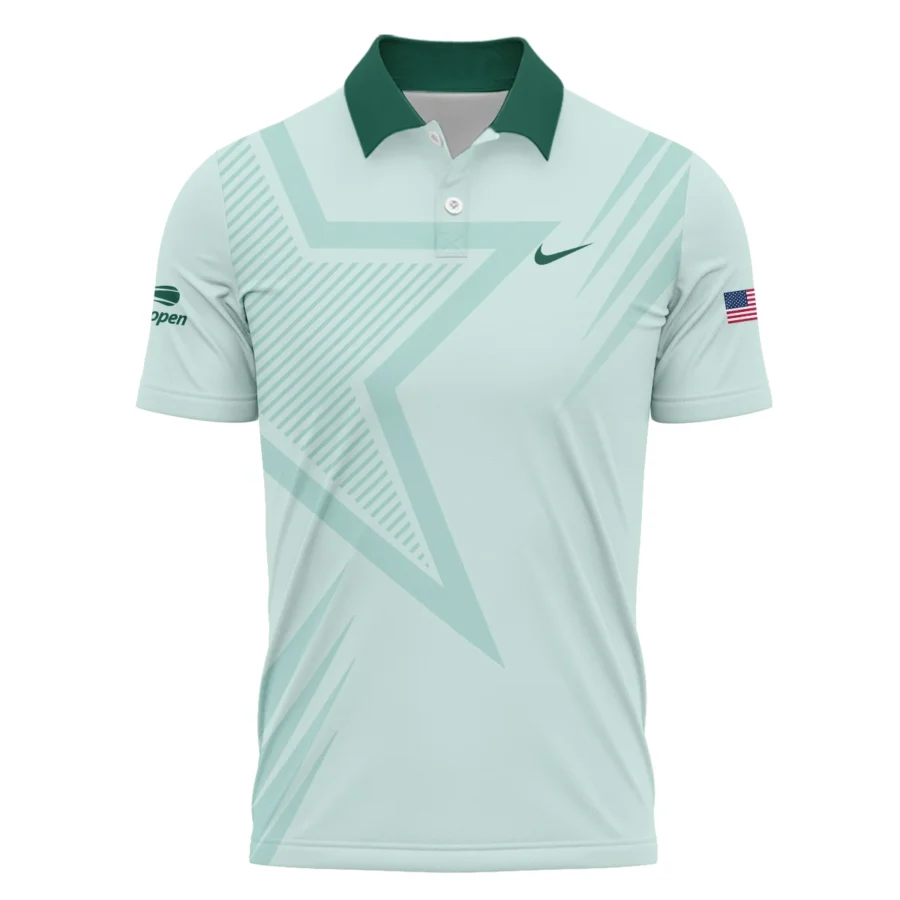 US Open Tennis Nike Green Pastel Background Star Line Pattern Polo Shirt Style Classic