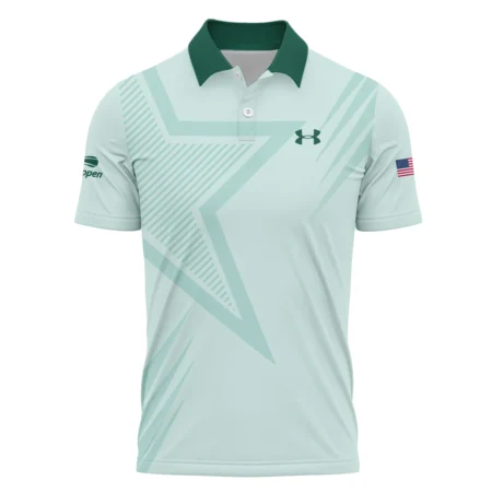 US Open Tennis Under Armour Green Pastel Background Star Line Pattern Polo Shirt Style Classic