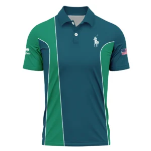 Very Dark Cyan Green Background US Open Tennis Lacoste Performance T-Shirt Style Classic